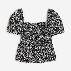 H&M Floral Smocked Peplum Top
